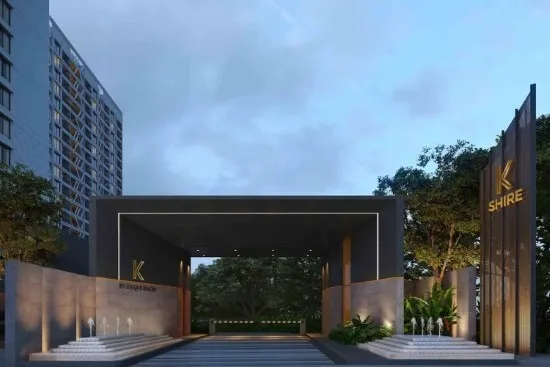 Grand entrance gate of K-Shire Punawale with 24/7 security cabin
