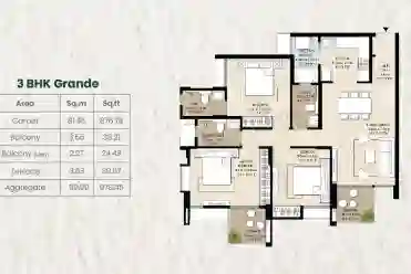 3 BHK floor plan